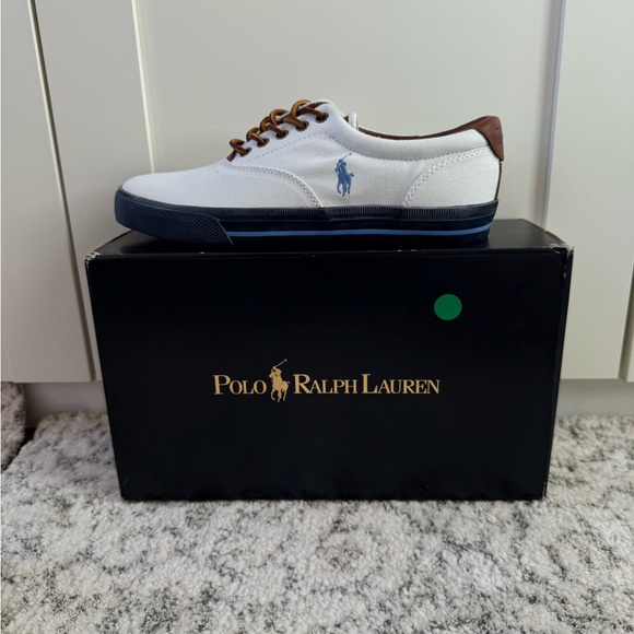 Polo by Ralph Lauren White and Dark Brown Sneakers - Picture 3 of 6